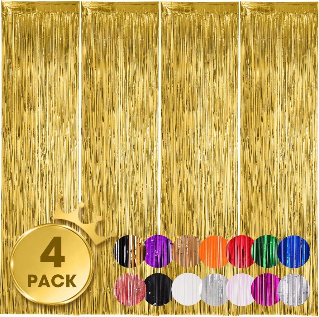 Gold Foil Fringe Backdrop Curtains