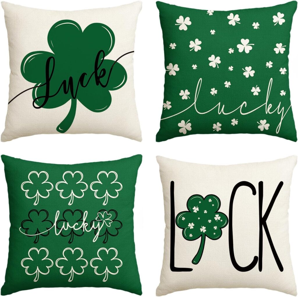 Lucky Clover Throw Pillow Covers