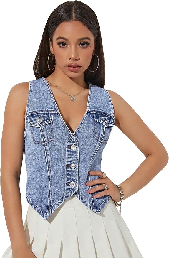 Denim Vest Top