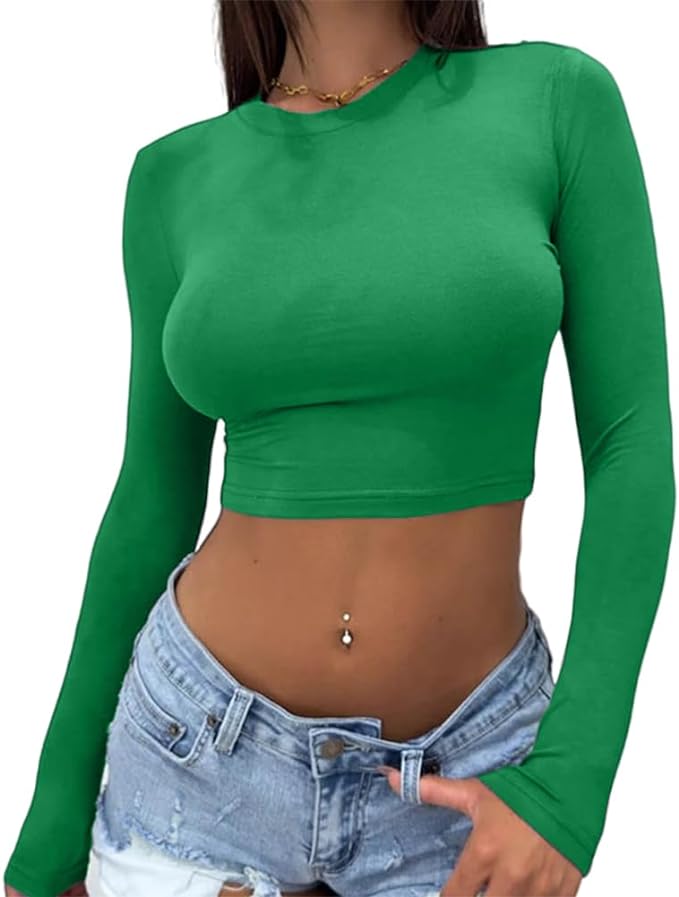 Sexy Long Sleeve Crop Top