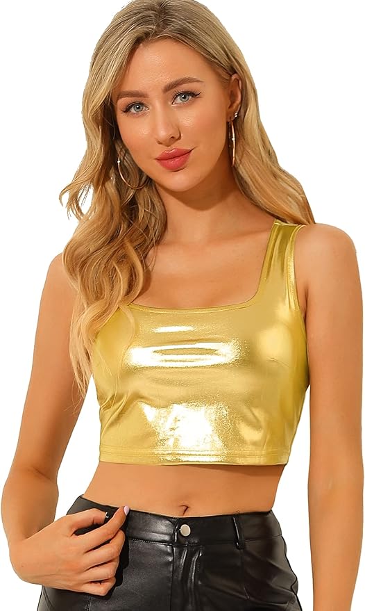 Shiny Metallic Crop Top