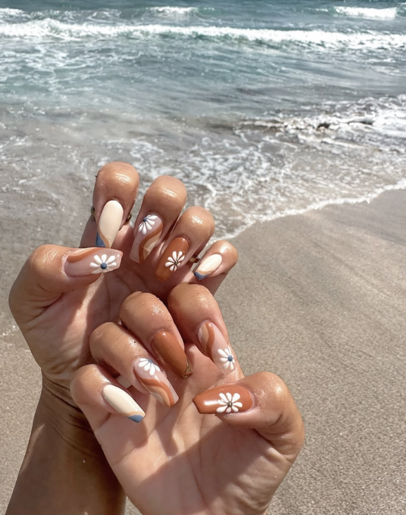 Retro Boho Beach Nails