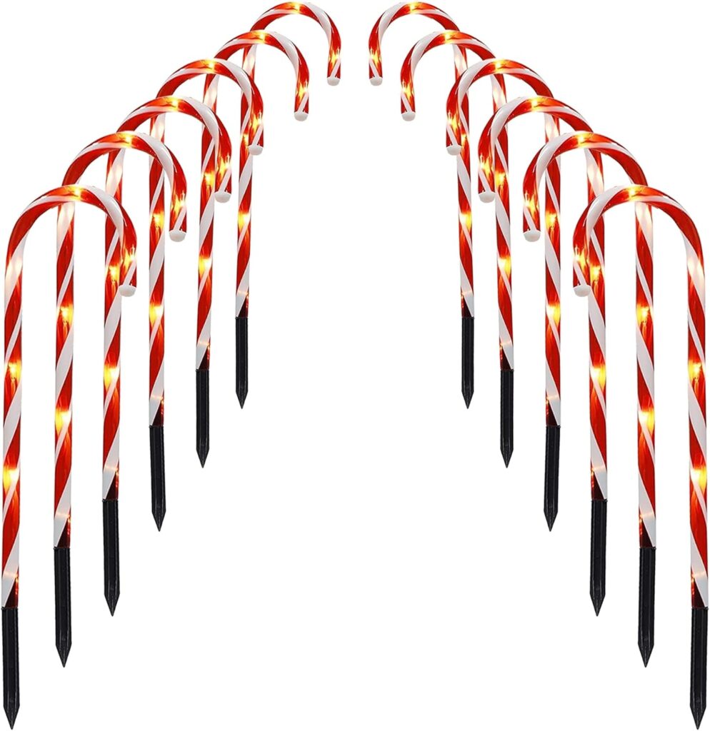 Christmas Candy Cane Pathway Markers