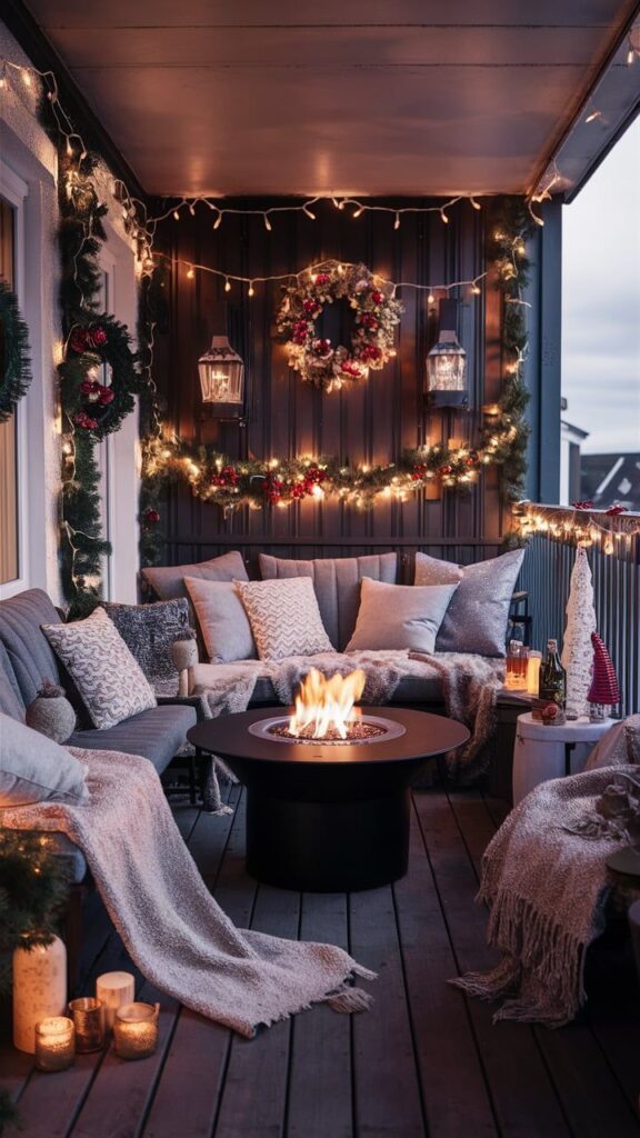 Christmas Balcony Fire Pit