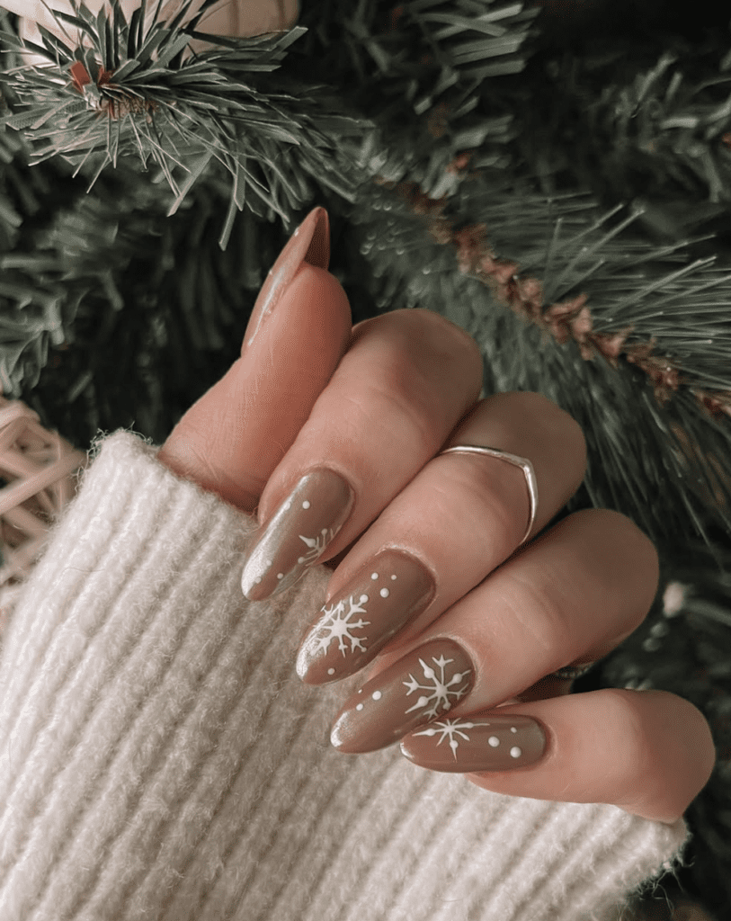 Mocha Winter Wonderland Nails