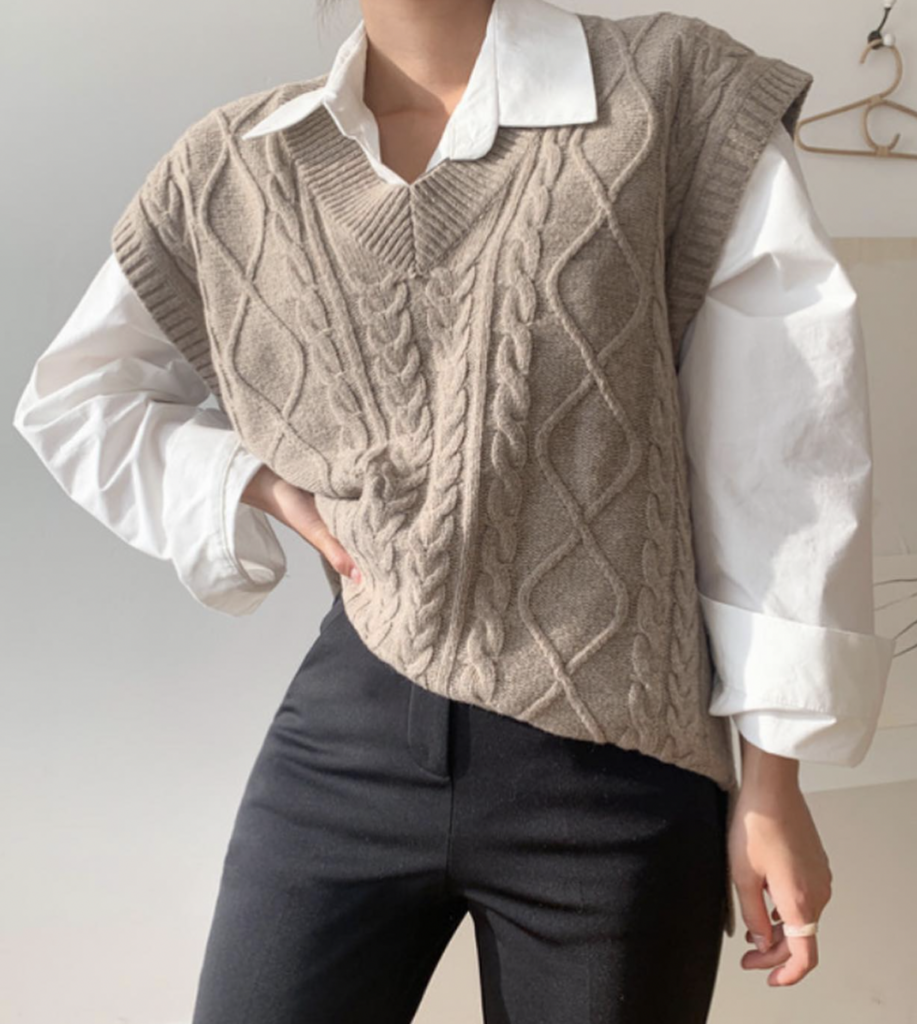 Chunky Sweater Vest Winter Outfit