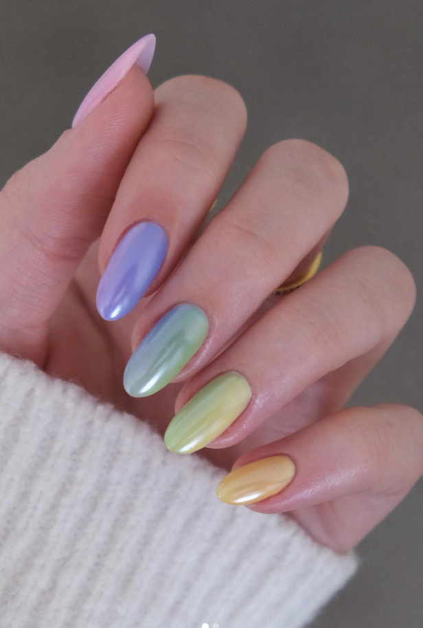 Pastel Chrome Nails