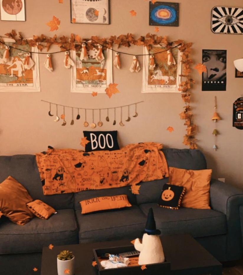 Black And Orange Living Room