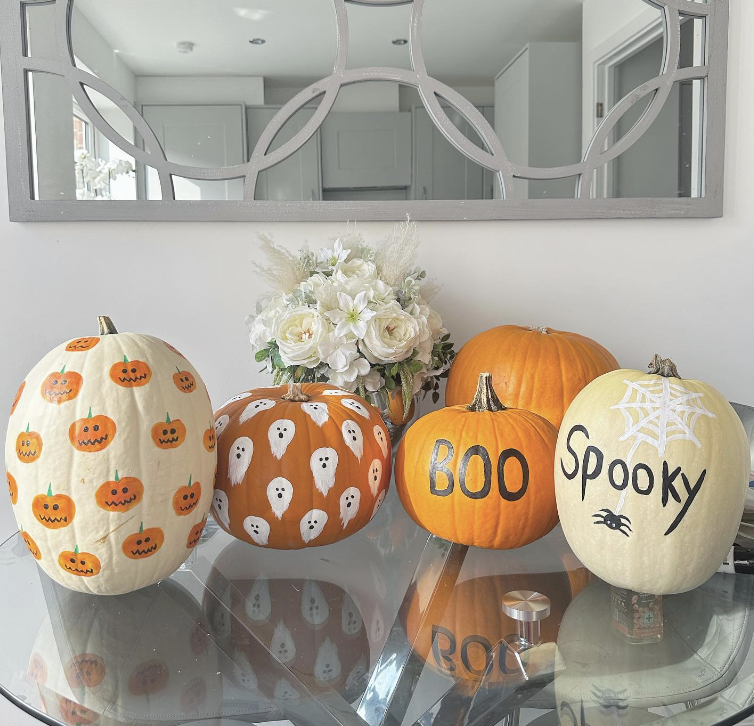 Cute Spooky Painted Pumpkins