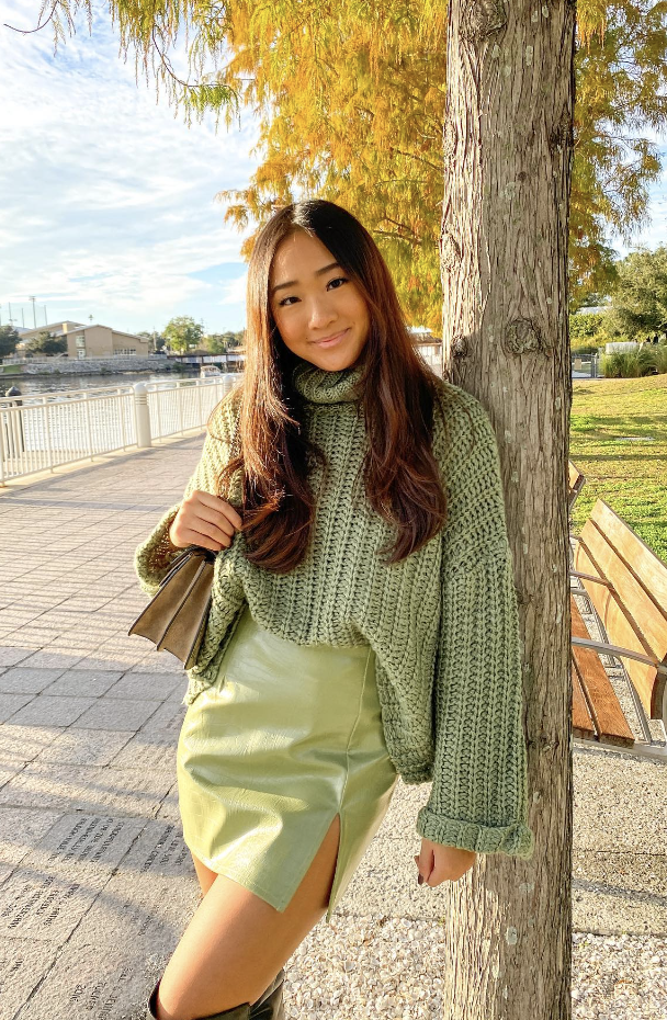 Monochromatic Green Fall Look