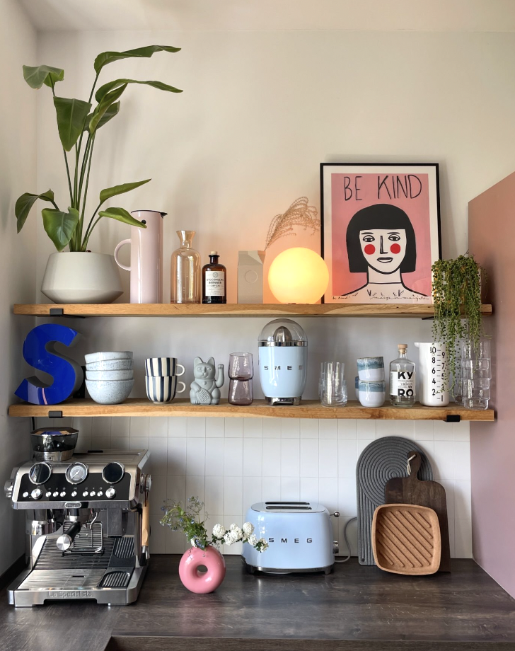 Quirky Eclectic Kitchen Shelves