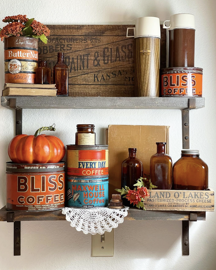 Rustic Vintage Fall Shelf