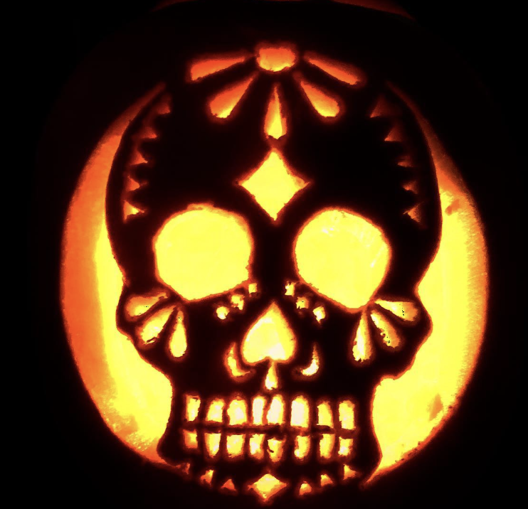 Sugar Skull Pumpkin