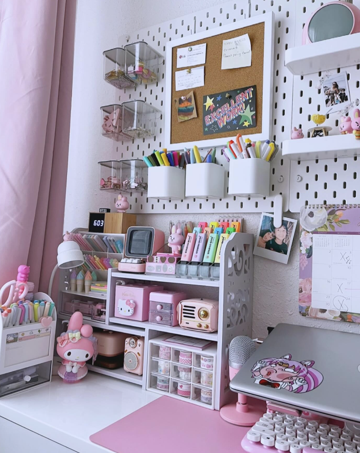 Wall Mounted Pegboard Shelves