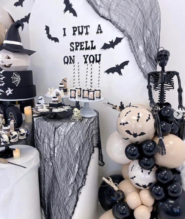 Black And White Spooky Party Decor