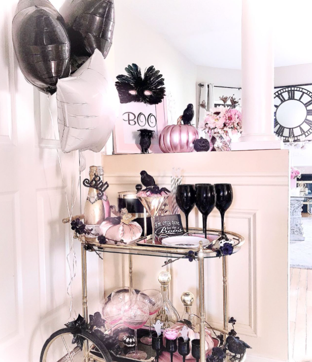 Girly Halloween Bar Cart