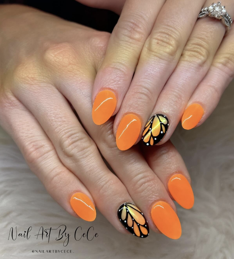 Monarch Butterfly Nails