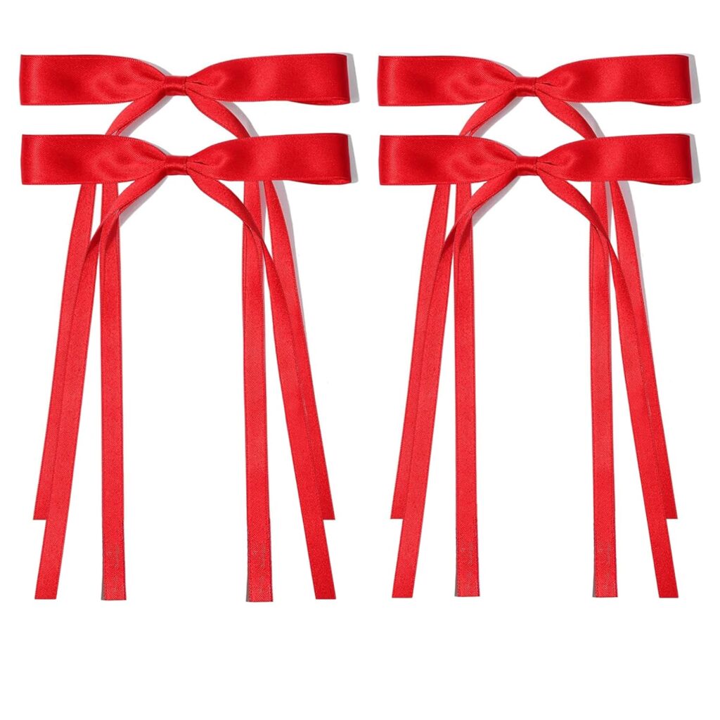 Red Hair Bows Clips