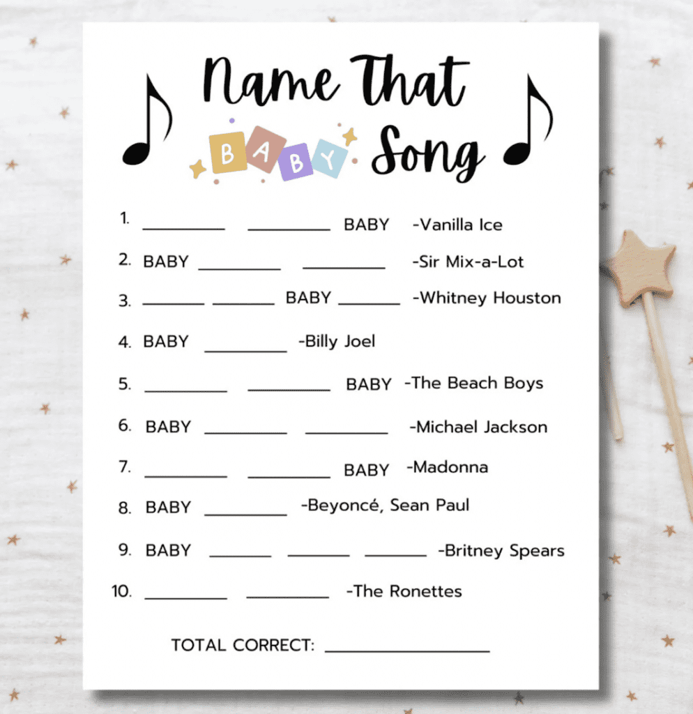 Name That Baby Song Game Idea