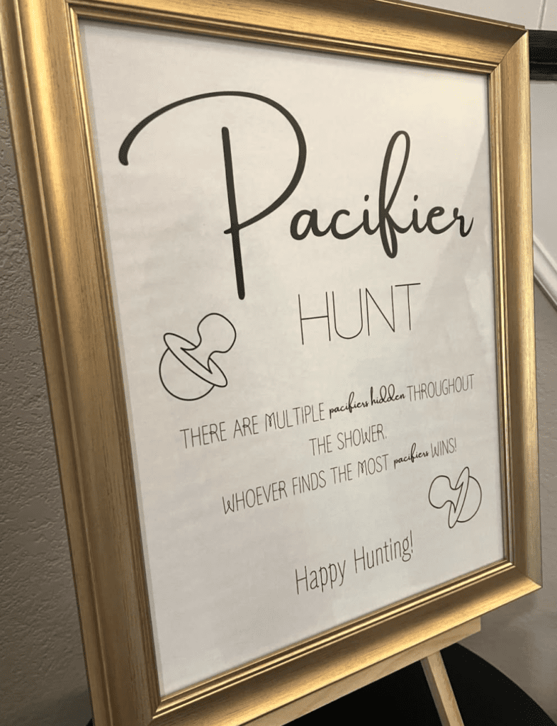 Pacifier Hunt Baby Shower Game